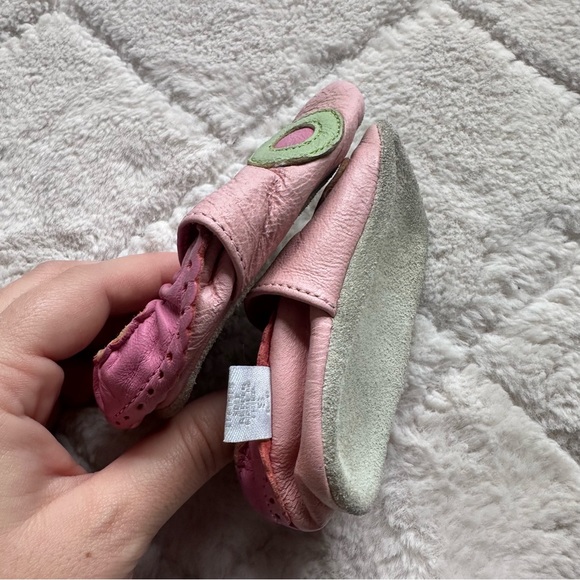 Mini Star | Pink Circles Leather Infant Shoes | Size Small (0-6M) - Picture 6 of 8